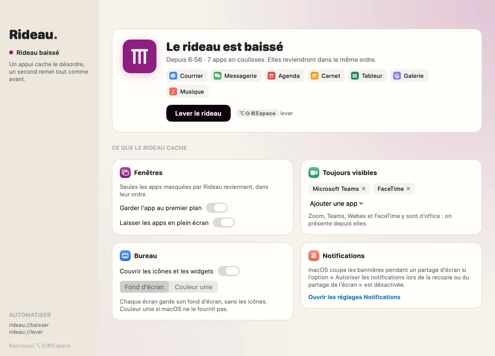 La Scène de Rideau, rideau baissé : sept apps en coulisses, prêtes à revenir dans le même ordre