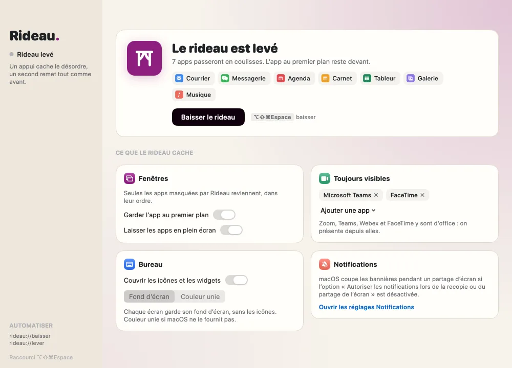 La Scène de Rideau, rideau levé : les sept apps qui passeront en coulisses et ce que le rideau cache